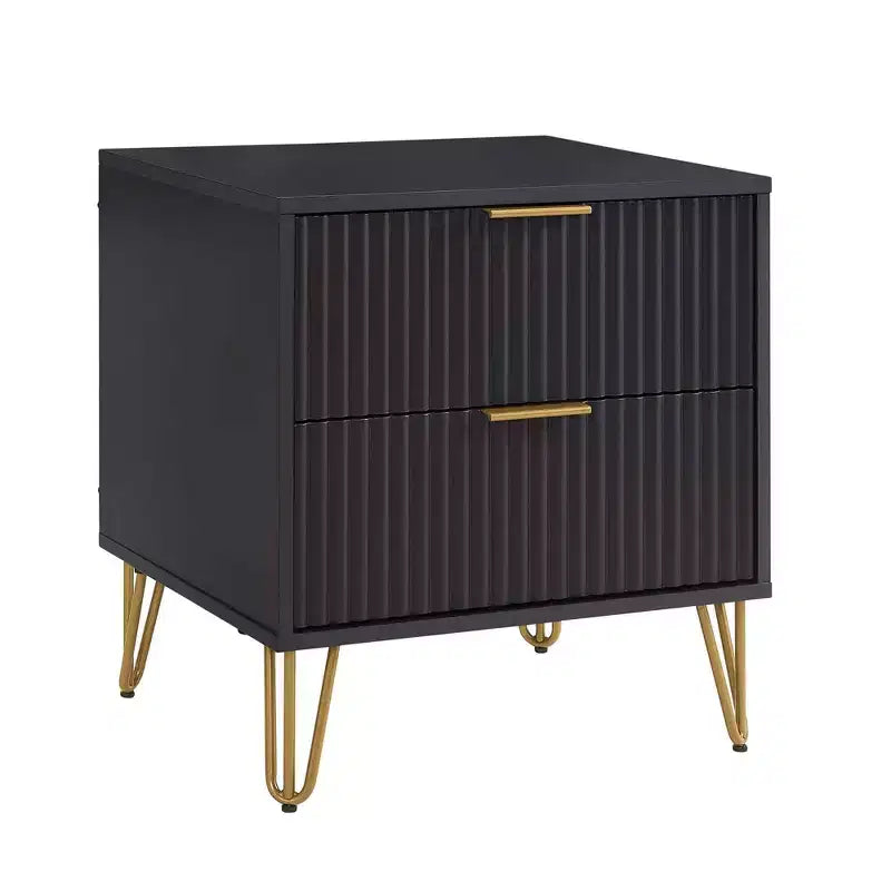 Manhattan Comfort Dumbo 2-tlg. modernes Set bestehend aus Kommode mit 3 Schubladen und Nachttisch mit 2 Schubladen