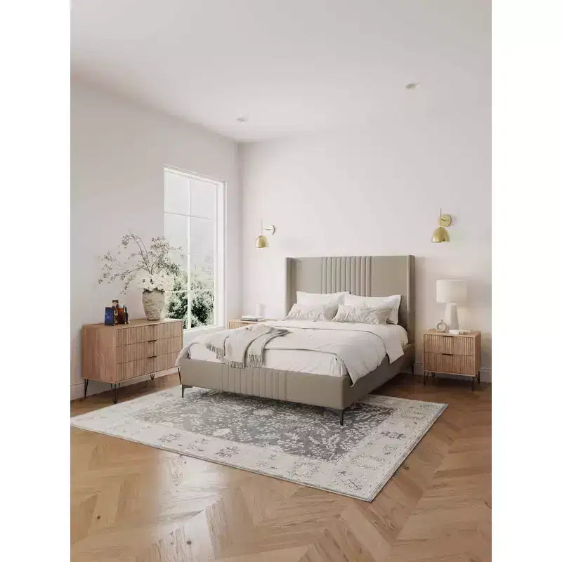Manhattan Comfort Dumbo 2-tlg. modernes Set bestehend aus Kommode mit 3 Schubladen und Nachttisch mit 2 Schubladen