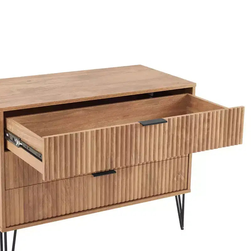 Manhattan Comfort Dumbo 2-tlg. modernes Set bestehend aus Kommode mit 3 Schubladen und Nachttisch mit 2 Schubladen