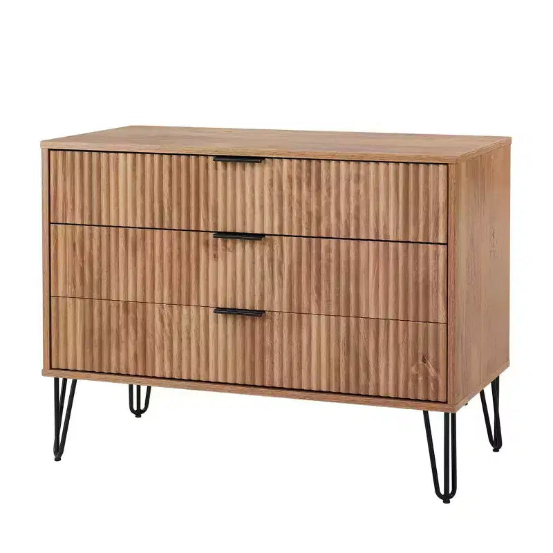 Manhattan Comfort Dumbo 2-tlg. modernes Set bestehend aus Kommode mit 3 Schubladen und Nachttisch mit 2 Schubladen
