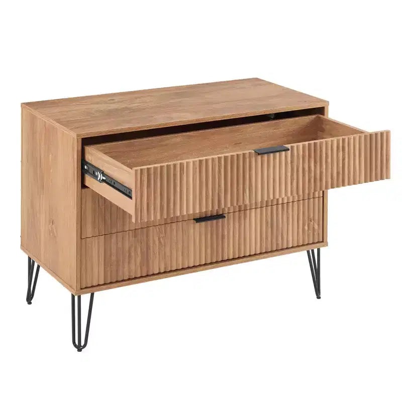 Manhattan Comfort Dumbo 2-tlg. modernes Set bestehend aus Kommode mit 3 Schubladen und Nachttisch mit 2 Schubladen