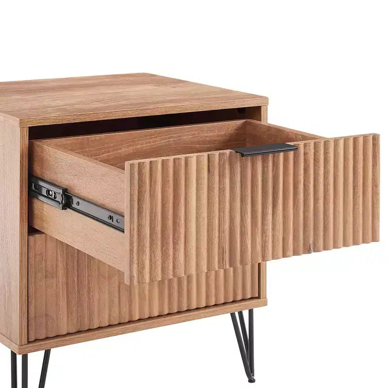 Manhattan Comfort Dumbo 2-tlg. modernes Set bestehend aus Kommode mit 3 Schubladen und Nachttisch mit 2 Schubladen