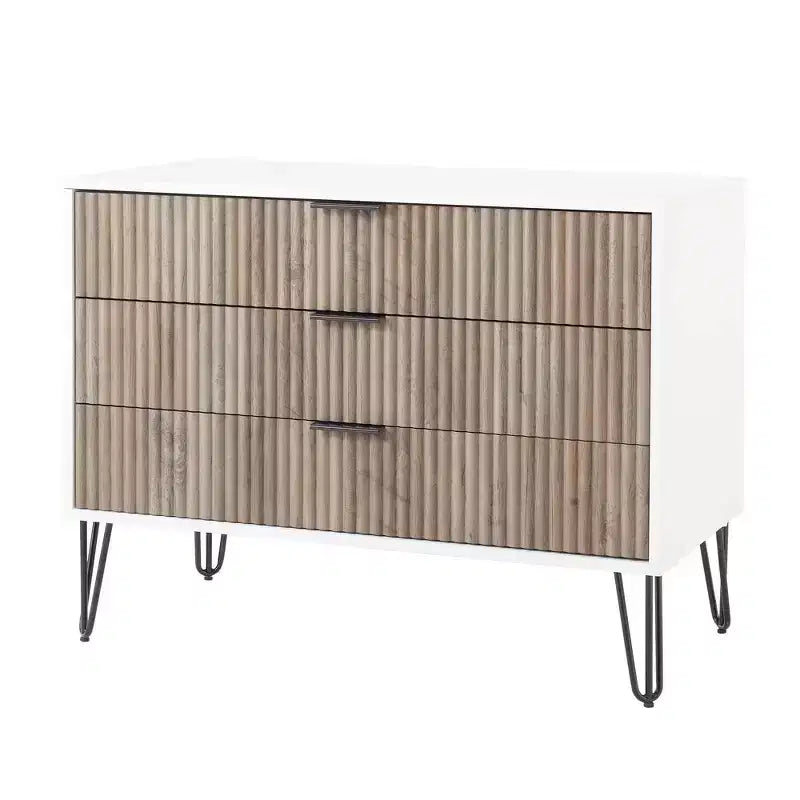 Manhattan Comfort Dumbo 2-tlg. modernes Set bestehend aus Kommode mit 3 Schubladen und Nachttisch mit 2 Schubladen