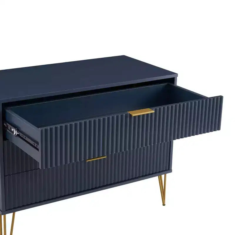 Manhattan Comfort Dumbo 2-tlg. modernes Set bestehend aus Kommode mit 3 Schubladen und Nachttisch mit 2 Schubladen