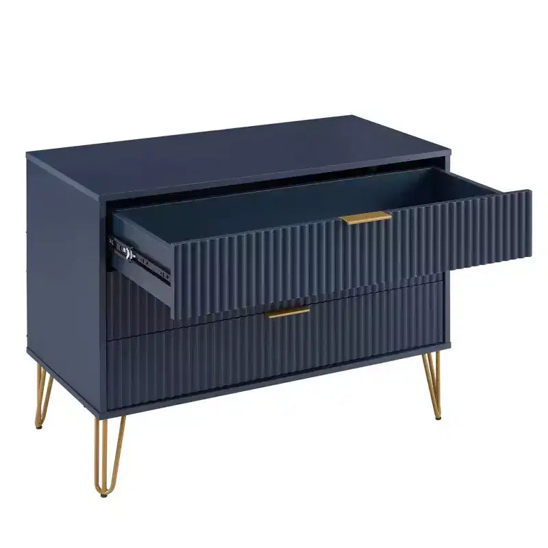 Manhattan Comfort Dumbo 2-tlg. modernes Set bestehend aus Kommode mit 3 Schubladen und Nachttisch mit 2 Schubladen