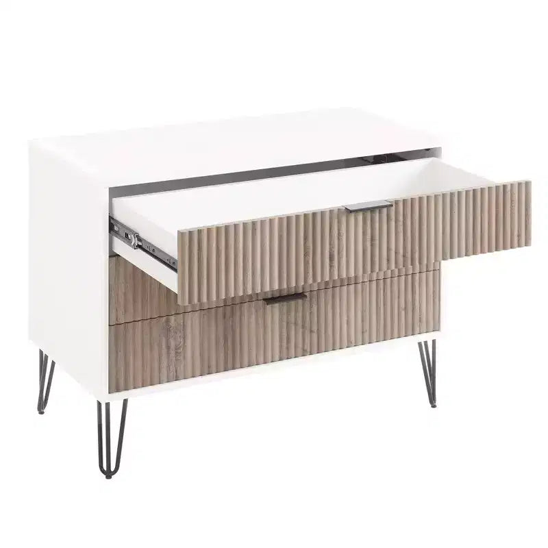 Manhattan Comfort Dumbo 2-tlg. modernes Set bestehend aus Kommode mit 3 Schubladen und Nachttisch mit 2 Schubladen