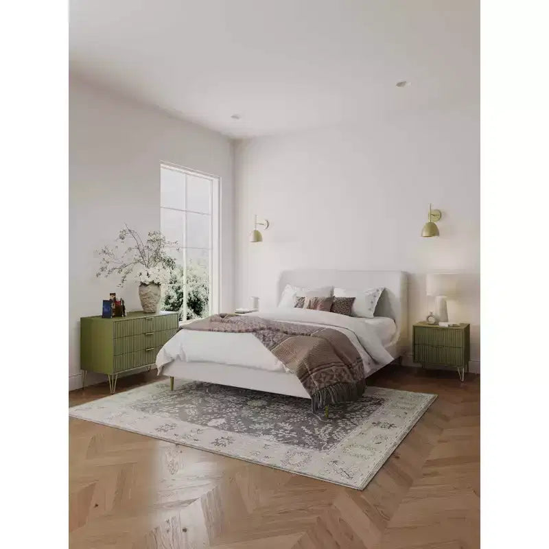 Manhattan Comfort Dumbo 2-tlg. modernes Set bestehend aus Kommode mit 3 Schubladen und Nachttisch mit 2 Schubladen