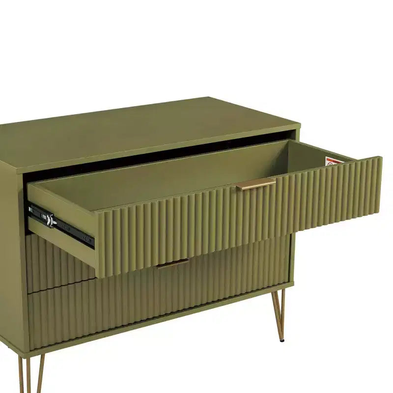 Manhattan Comfort Dumbo 2-tlg. modernes Set bestehend aus Kommode mit 3 Schubladen und Nachttisch mit 2 Schubladen