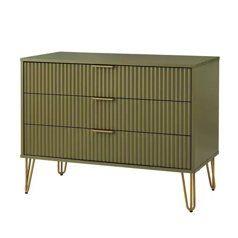 Manhattan Comfort Dumbo 2-tlg. modernes Set bestehend aus Kommode mit 3 Schubladen und Nachttisch mit 2 Schubladen