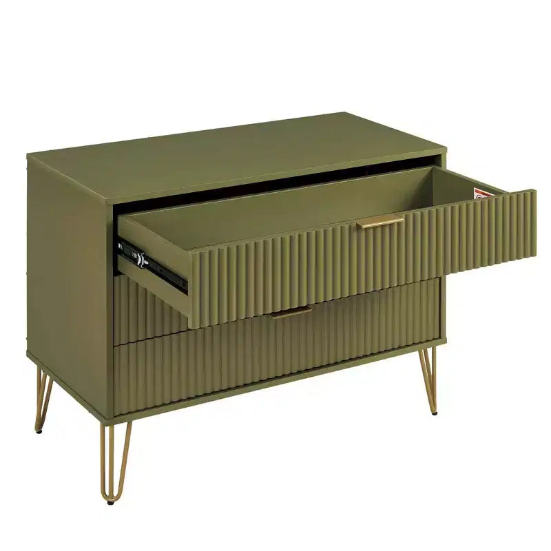 Manhattan Comfort Dumbo 2-tlg. modernes Set bestehend aus Kommode mit 3 Schubladen und Nachttisch mit 2 Schubladen