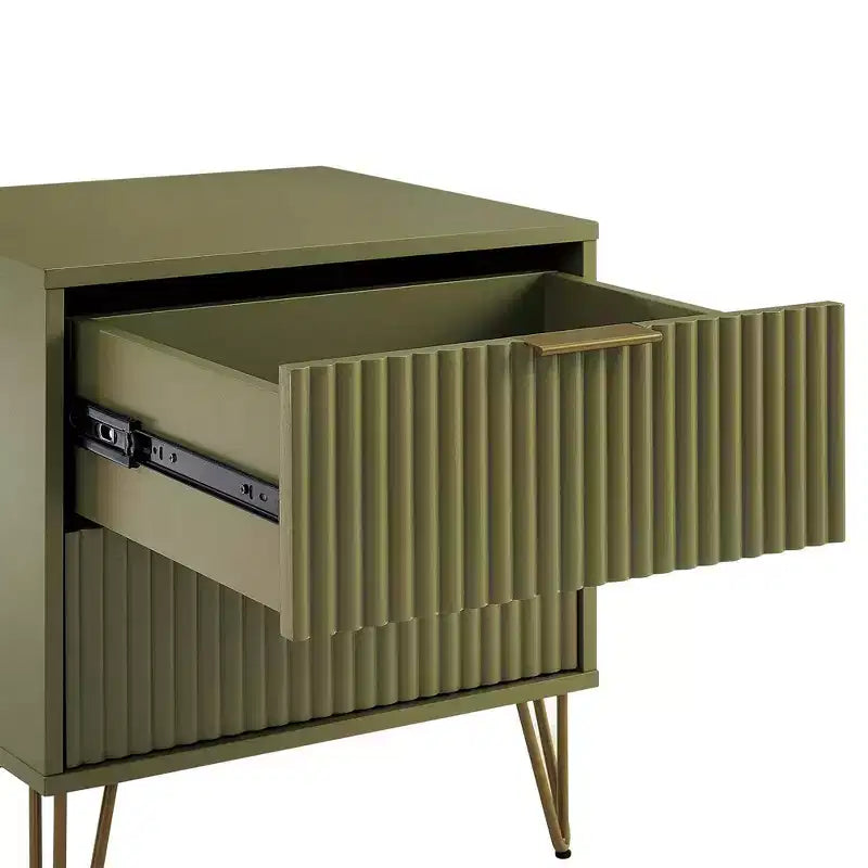 Manhattan Comfort Dumbo 2-tlg. modernes Set bestehend aus Kommode mit 3 Schubladen und Nachttisch mit 2 Schubladen