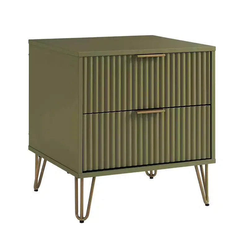 Manhattan Comfort Dumbo 2-tlg. modernes Set bestehend aus Kommode mit 3 Schubladen und Nachttisch mit 2 Schubladen