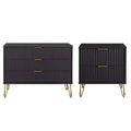 Manhattan Comfort Dumbo 2-tlg. modernes Set bestehend aus Kommode mit 3 Schubladen und Nachttisch mit 2 Schubladen