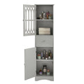 Freistehender hoher Badschrank mit Acryltür