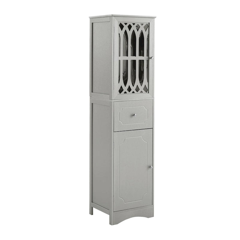 Freistehender hoher Badschrank mit Acryltür
