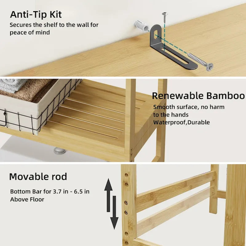 Badezimmer-Überbau für die Toilette, Aufbewahrungsschrank mit Türen und Regalen – 25 x 10 x 69