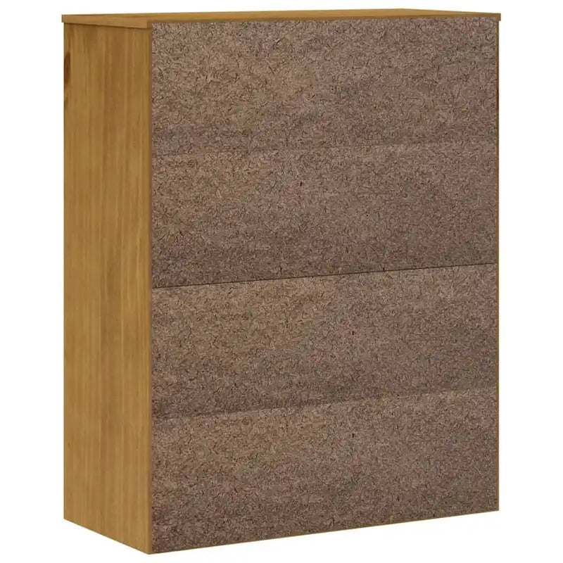 Aufsatz für Highboard mit Glastüren, Kiefer Massivholz - 80 x 37 x 100 cm