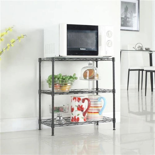 3-lagiges Ablageregal aus Karbonstahl & PP Schwarz - 59 x 34 x 80 cm
