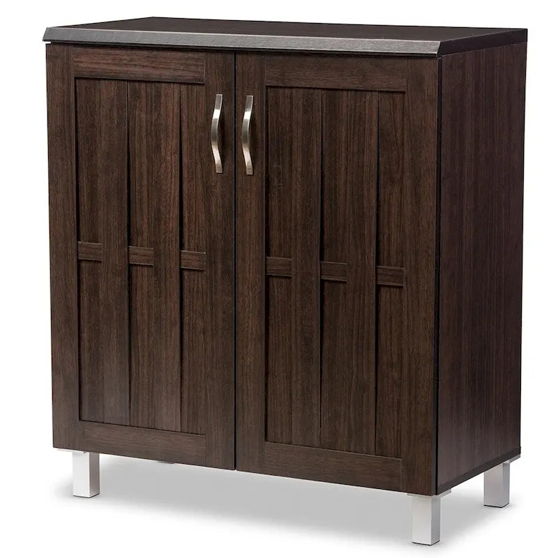 Modernes und zeitgenössisches dunkelbraunes Sideboard Aufbewahrungsschrank – 31,2H x 15,6B x 35,1T