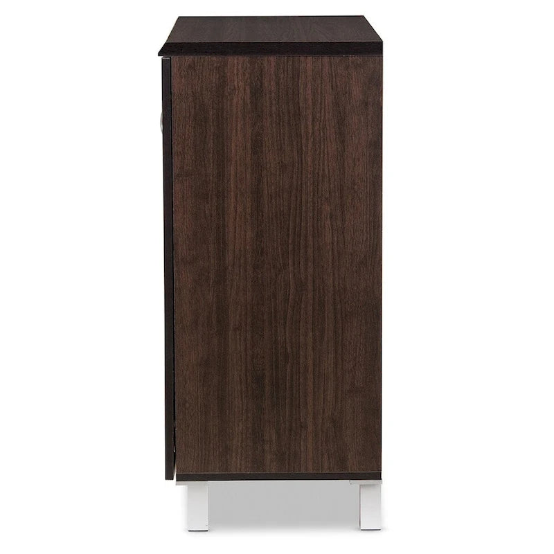 Modernes und zeitgenössisches dunkelbraunes Sideboard Aufbewahrungsschrank – 31,2H x 15,6B x 35,1T