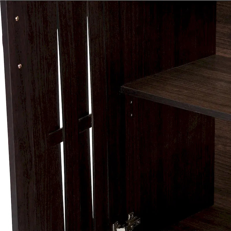 Modernes und zeitgenössisches dunkelbraunes Sideboard Aufbewahrungsschrank – 31,2H x 15,6B x 35,1T