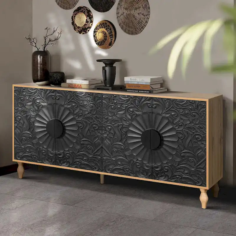 Geschnitzte Symmetrische Design Sideboards