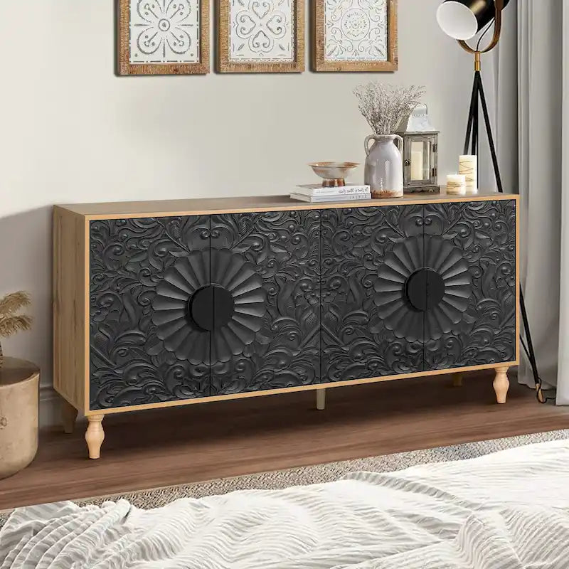 Geschnitzte Symmetrische Design Sideboards
