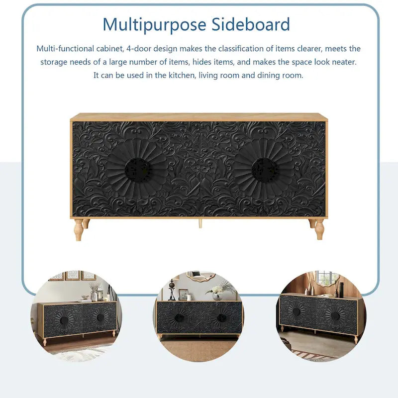 Geschnitzte Symmetrische Design Sideboards
