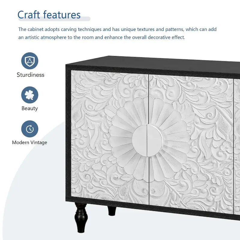 Geschnitzte Symmetrische Design Sideboards