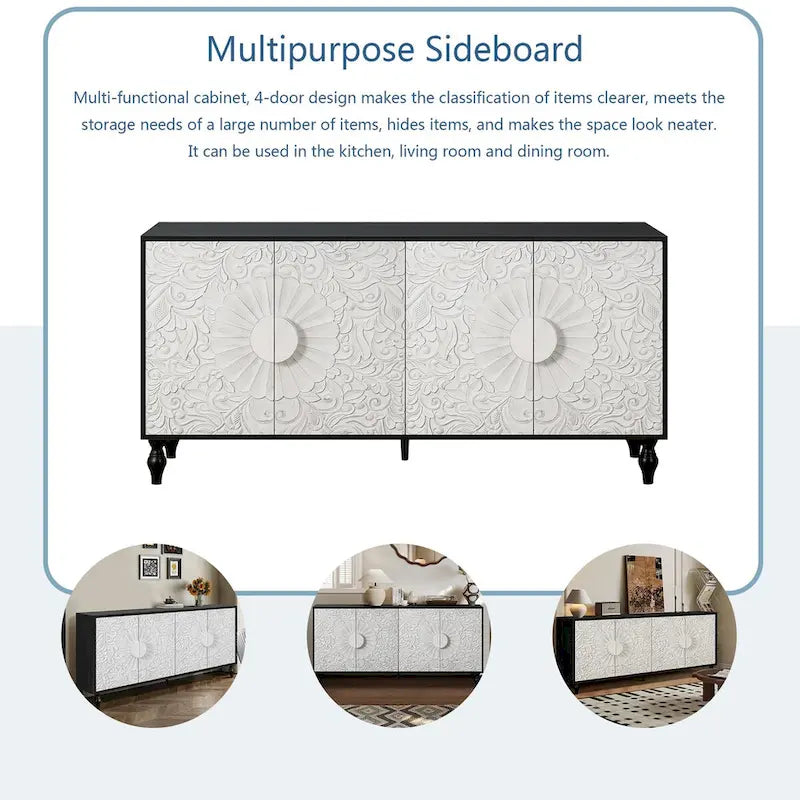 Geschnitzte Symmetrische Design Sideboards