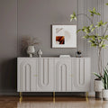 Modernes grau lackiertes 4-türiges Holzschrank-Sideboard Buffet Anrichte