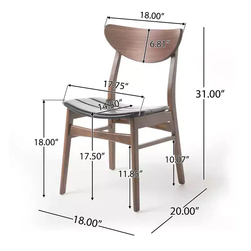 GDFStudio Camilla 7-teiliges Esszimmer-Set, Kunstlederpolsterung, Kautschukholz