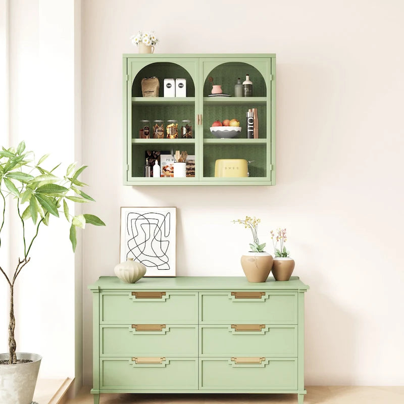 27.56Glass Doors Modern Two-door Wall Cabinet