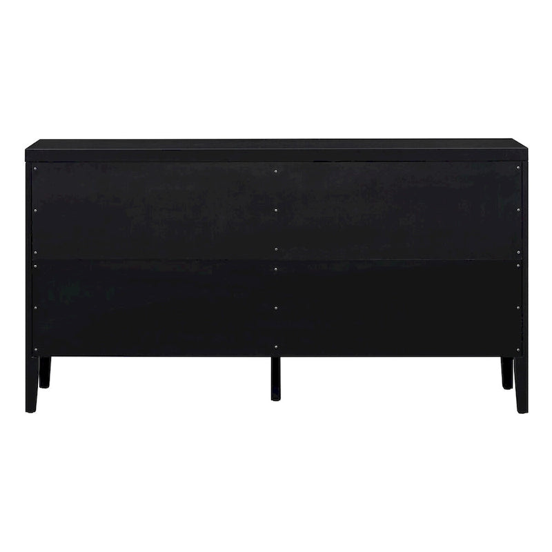 Retro-Sideboardtür mit kreisförmigem Rillenmuster und rundem Metalltürgriff
