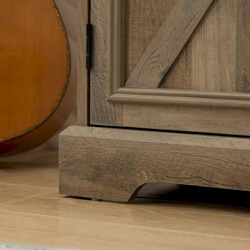 Bauernhaus Buffet-Schrank mit Stauraum Anrichte mit 2 Schubladen, Weinbarschrank mit herausnehmbaren Weinregalen Ablageflächen