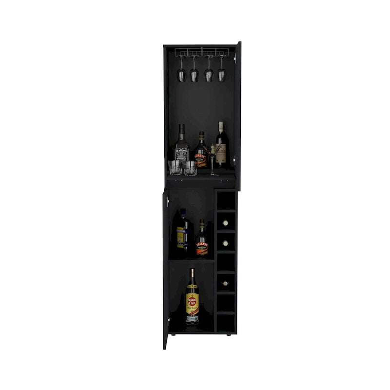 Hoher Schrank für Wohnzimmer, Wohnung, Schlafzimmer, Schwarz