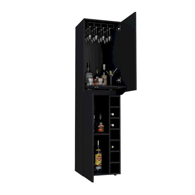 Hoher Schrank für Wohnzimmer, Wohnung, Schlafzimmer, Schwarz