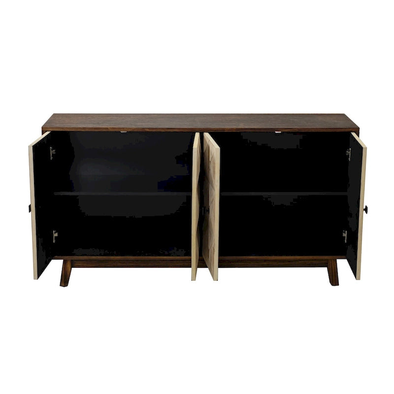 59.84 4-türiges Vintage Sideboard, freistehender Sideboard-Schrank