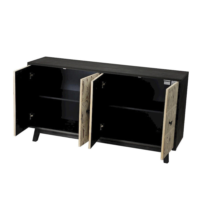 59.84 4-türiges Vintage Sideboard, freistehender Sideboard-Schrank