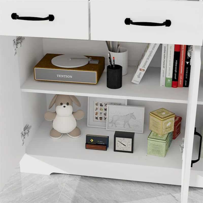 Farmhouse-Buffet-Schrank, Anrichte mit 3 Schubladen und 3 Türen