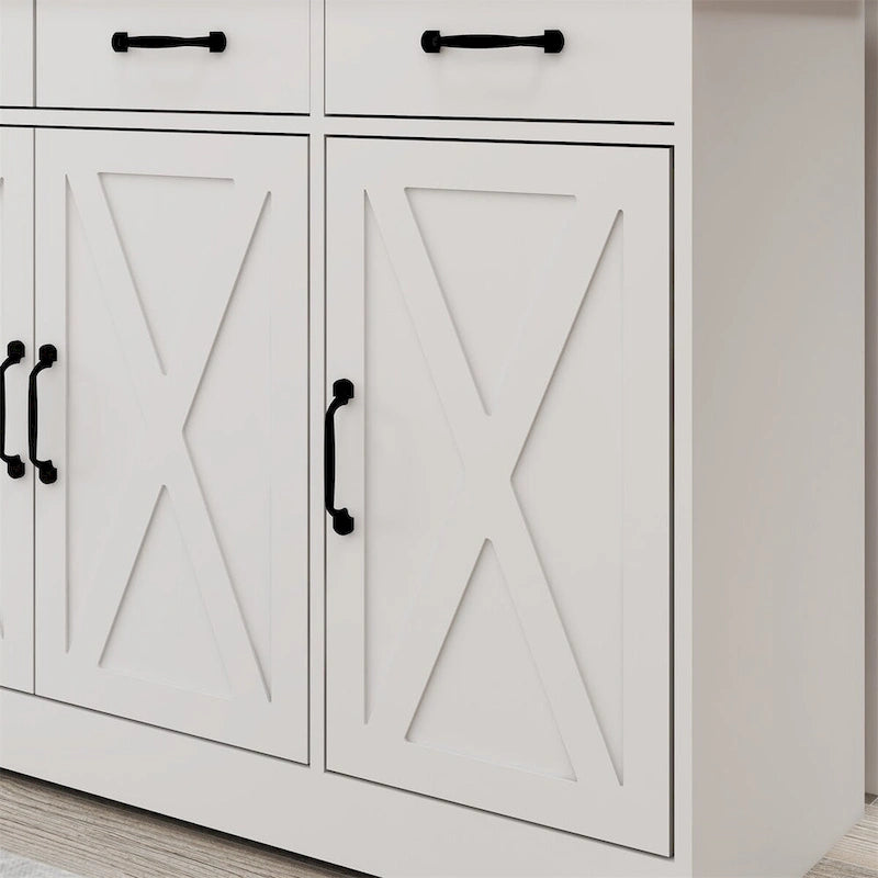 Farmhouse-Buffet-Schrank, Anrichte mit 3 Schubladen und 3 Türen