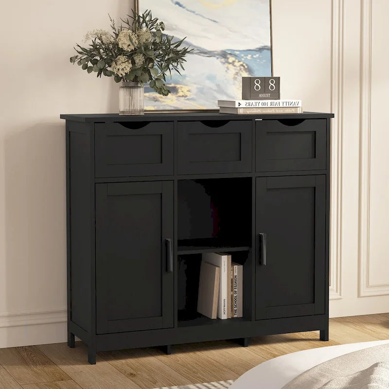 35.4 breiter Sideboard-Buffetschrank mit 3 Schubladen