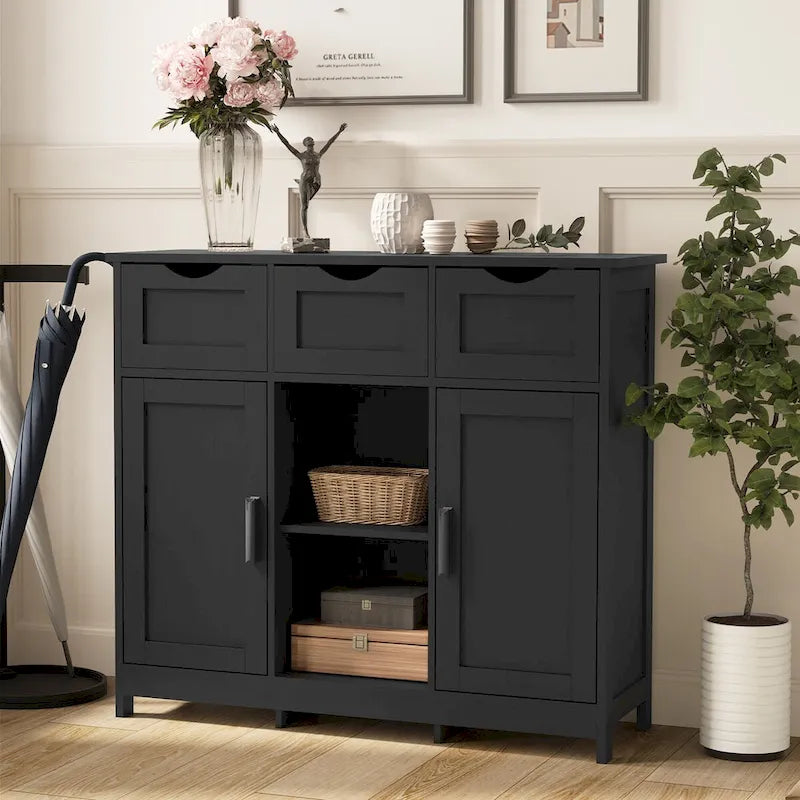 35.4 breiter Sideboard-Buffetschrank mit 3 Schubladen