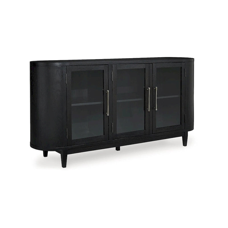 Schwarz/Graues Speisezimmer-Sideboard – 74,13B x 17,13T x 35,13H