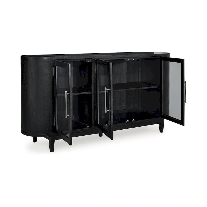 Schwarz/Graues Speisezimmer-Sideboard – 74,13B x 17,13T x 35,13H