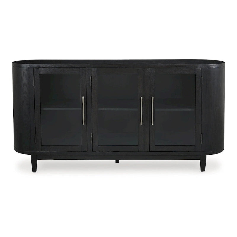 Schwarz/Graues Speisezimmer-Sideboard – 74,13B x 17,13T x 35,13H