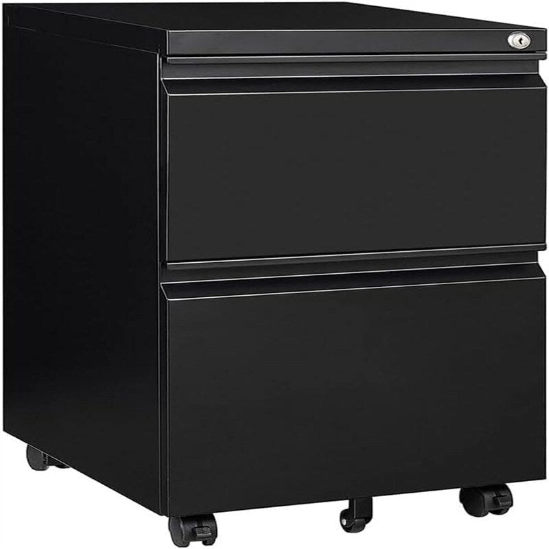 2-Schubladen-Rollcontainer mit Schloss – 17T x 24B x 15H