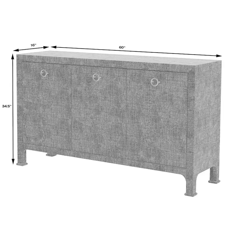 3-türiges Raffia-Sideboard 60