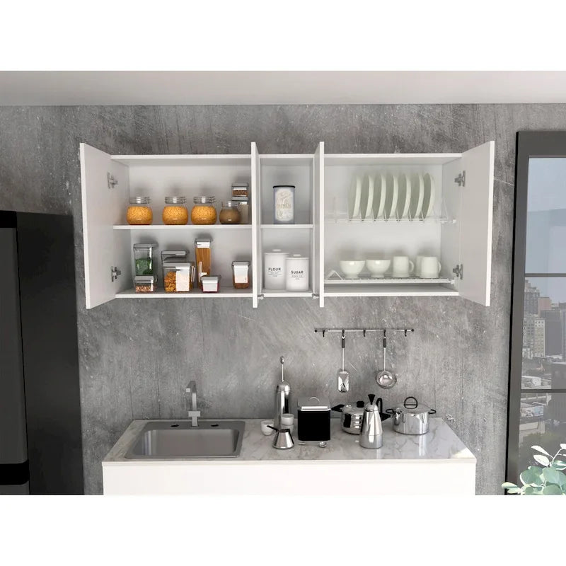 Wall Cabinet Ontario, Double Door, White Finish,High quality and durable