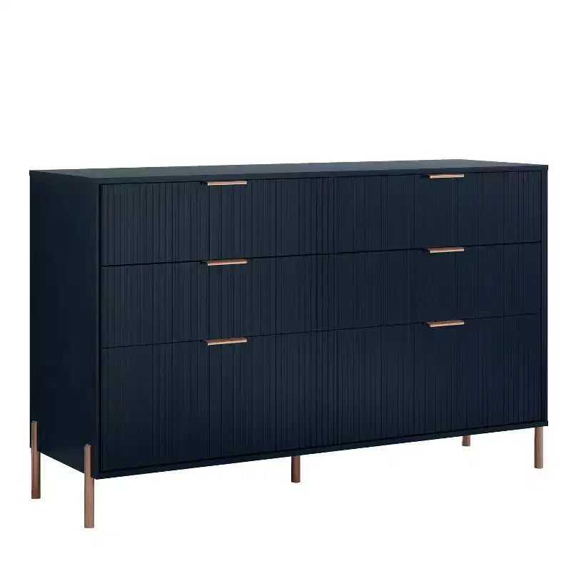 Festivo 4-teiliges Schlafzimmer-Set: Moderne Kommode, 6-Schubladen-Anrichte und 3-Schubladen-Nachttische